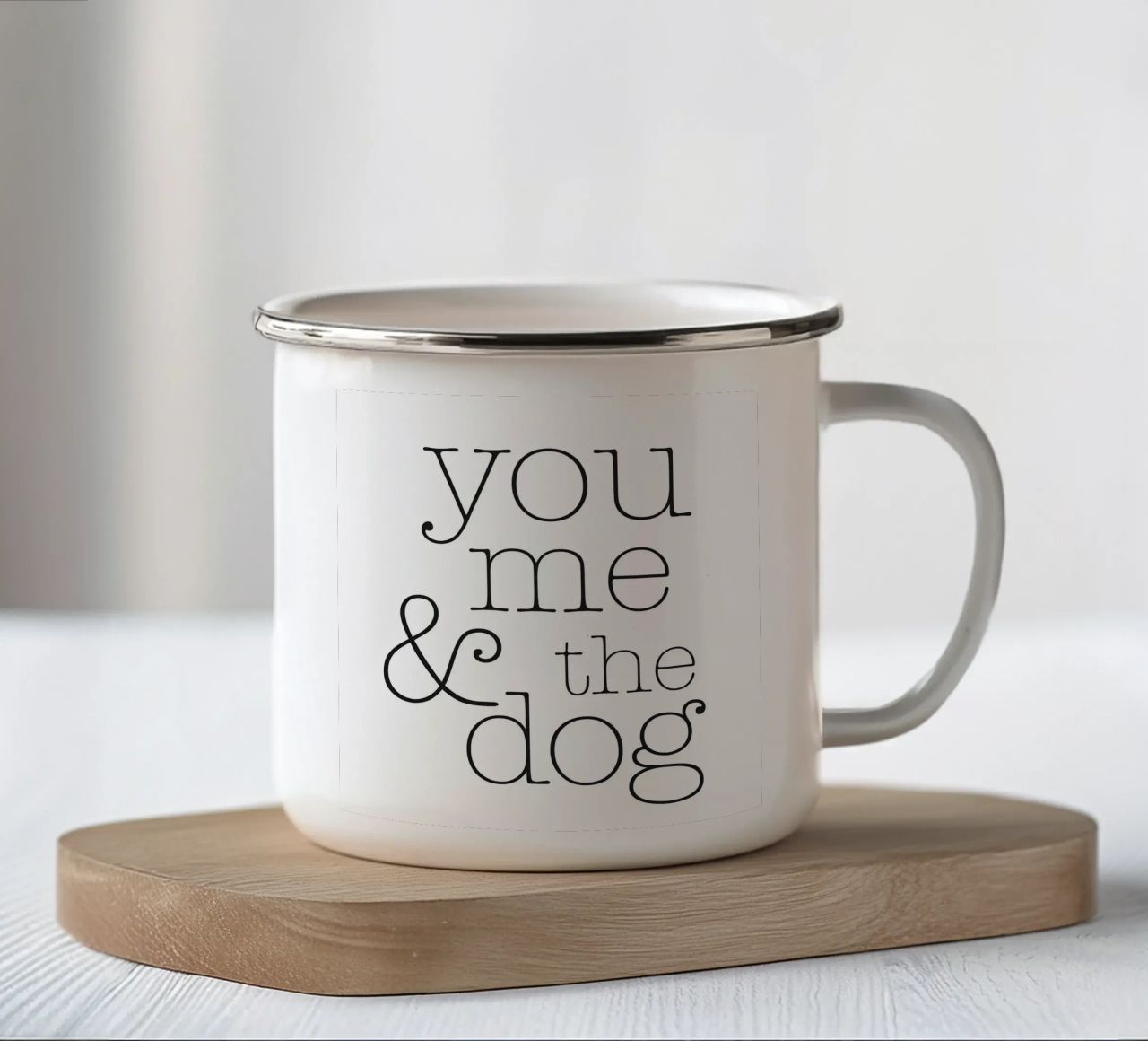 Tu, io e il cane tazza in smalto da NouveauPrints