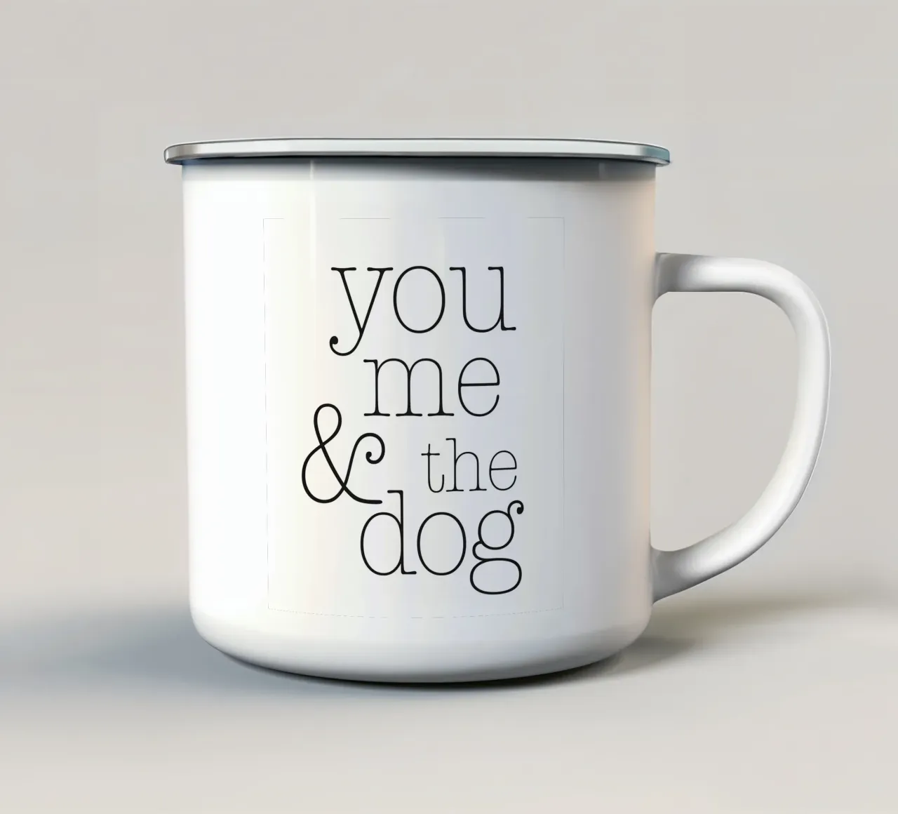 Tu, io e il cane tazza in smalto da NouveauPrints