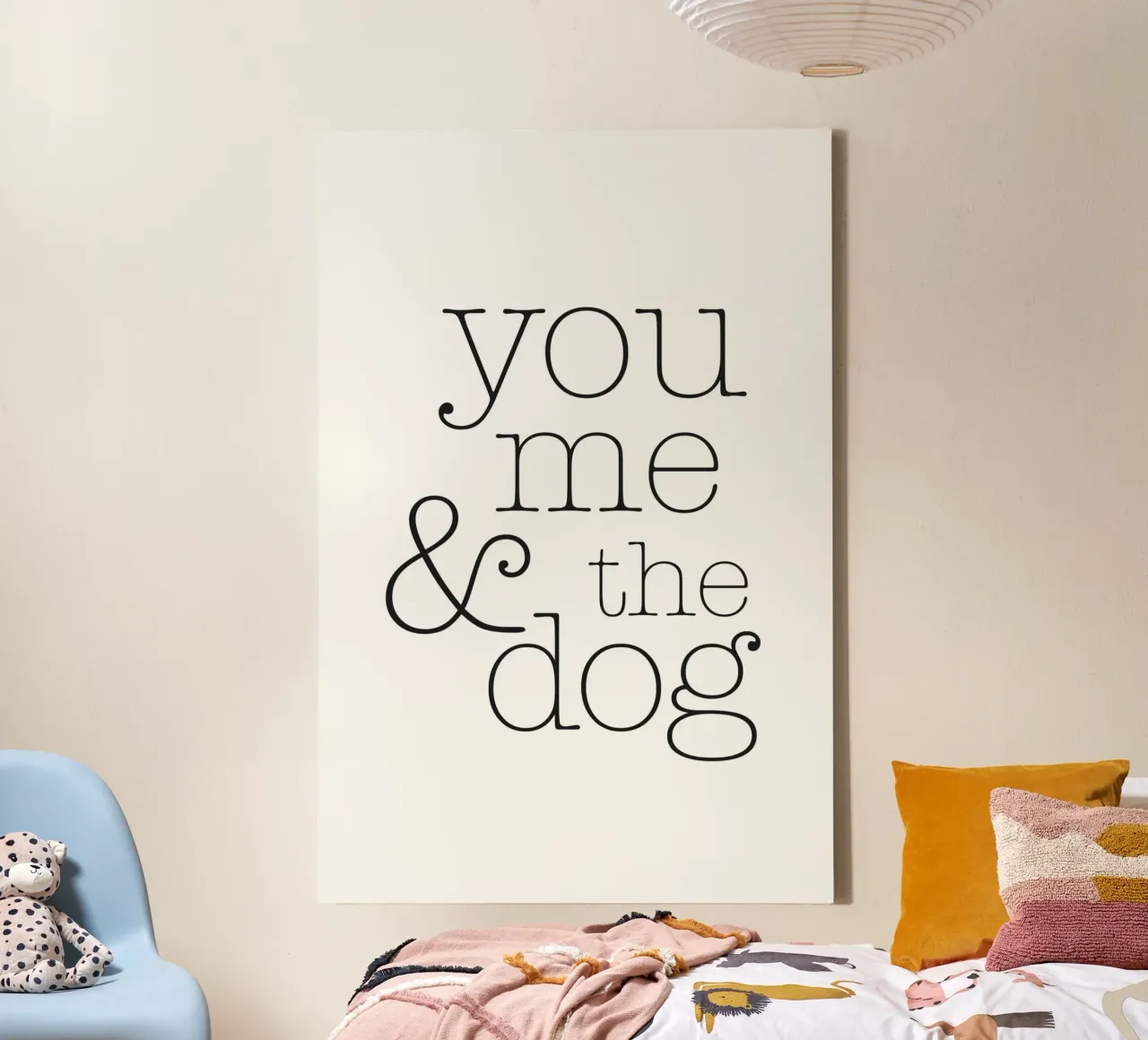 Tu, io e il cane tela con Cornice a cassetta da NouveauPrints