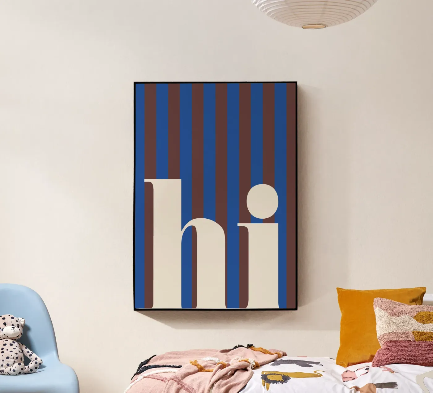 "Hi" Streifen – Modern Graphic Typography Poster plexiglass da HejYouDesign
