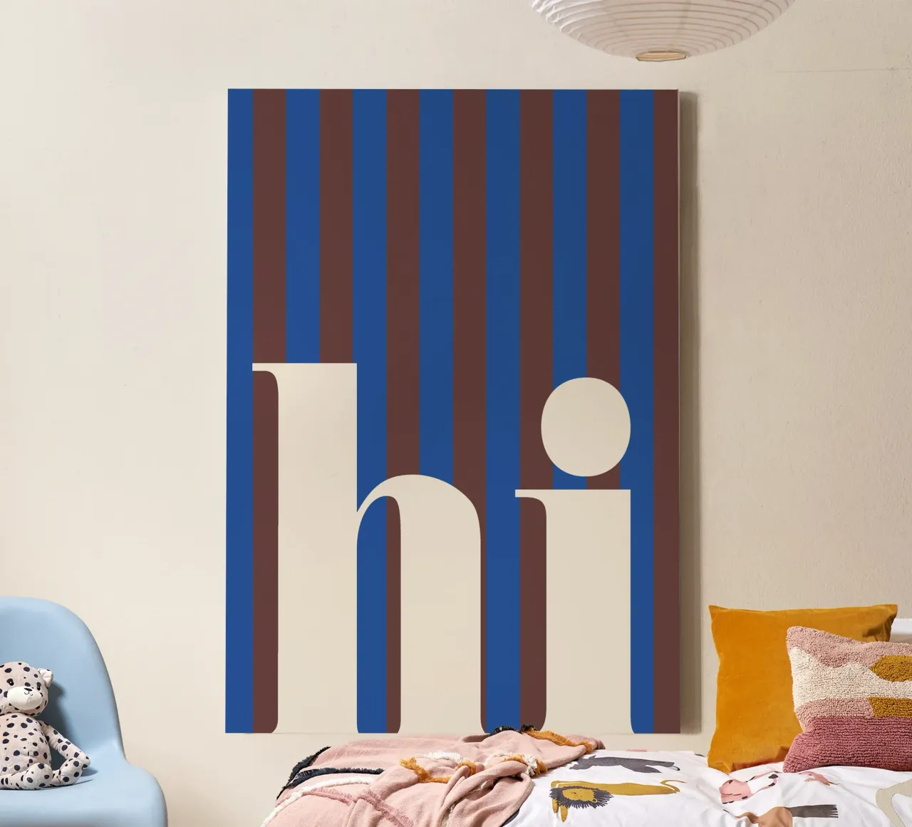 Strisce di "Ciao" tela con Cornice a cassetta da HejYouDesign