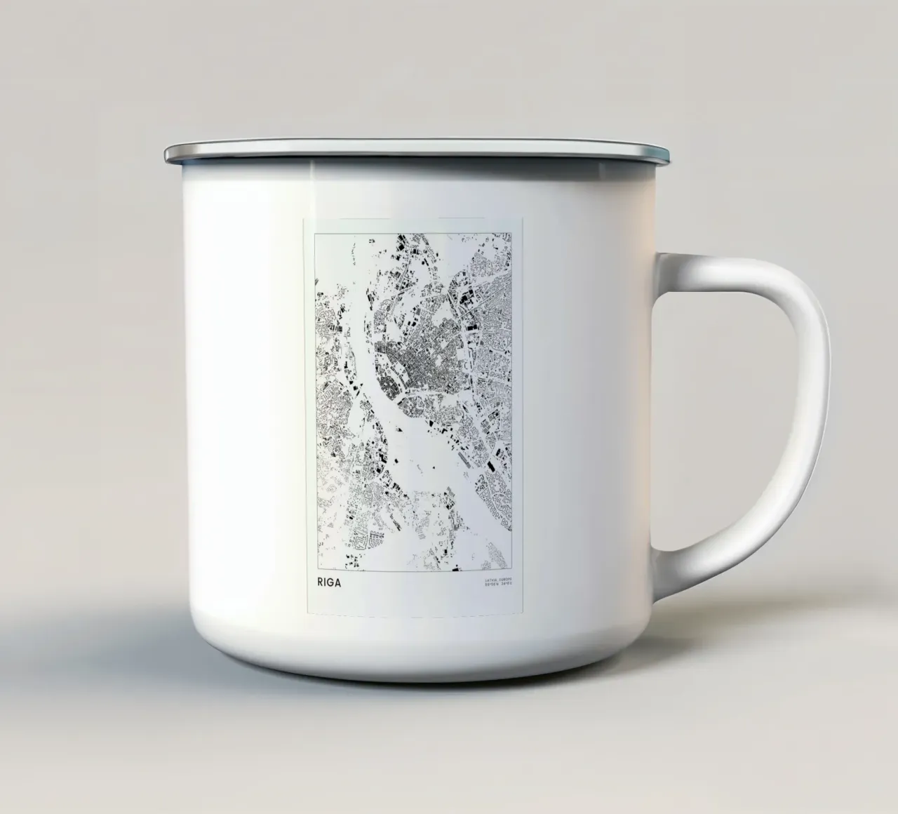 Riga tazza in smalto da The Cartography Collection