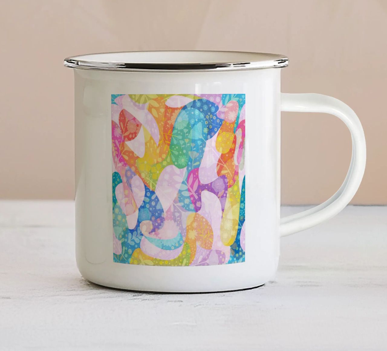Spring Dreams Abstract pattern mug en émail de lovely lines