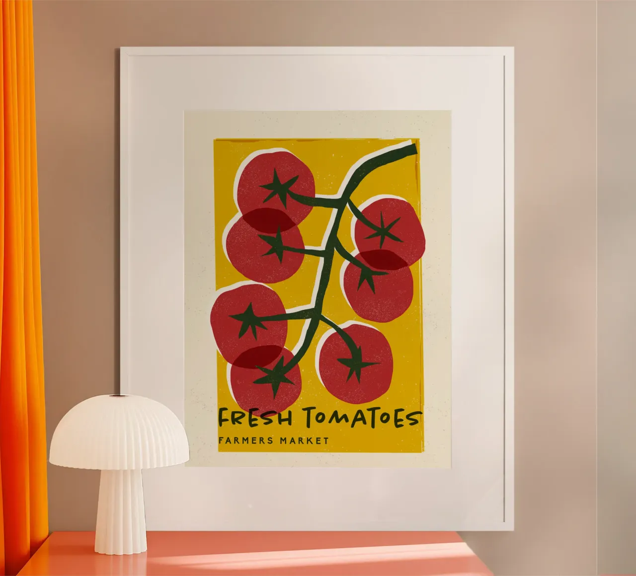 Pomodori freschi Mercato contadino Arte retrò poster con telaio in alluminio da showmemars