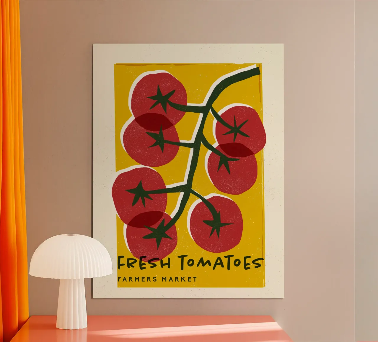 Pomodori freschi Mercato contadino Arte retrò poster con telaio in alluminio da showmemars