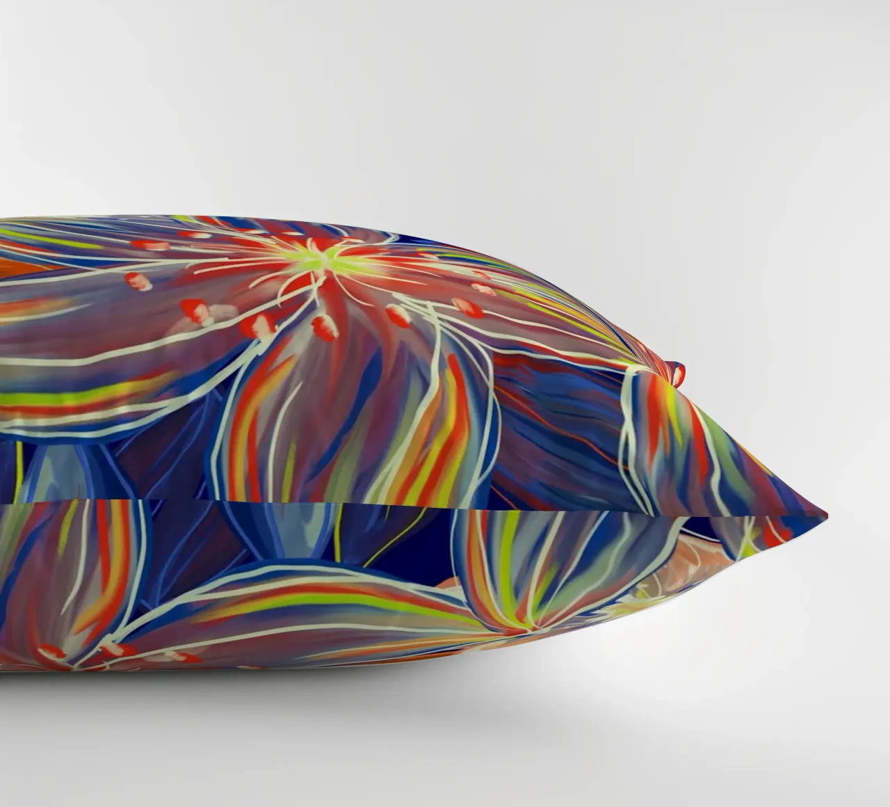 Fluo Bloom - Orange & Blue cuscino da designdn