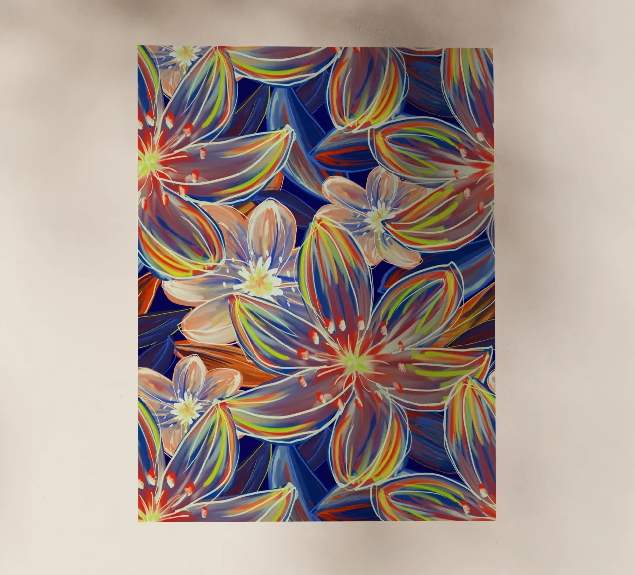 Fluo Bloom - Orange & Blue pellicola backlit da designdn