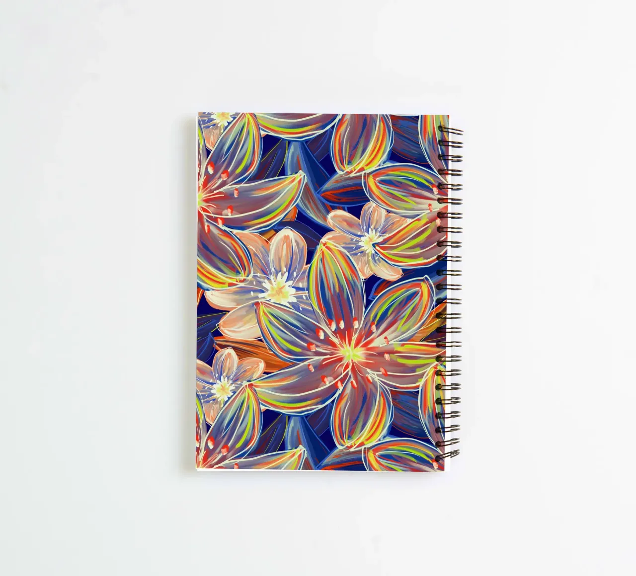Fluo Bloom - Orange & Blue Ringbuch von DesigndN