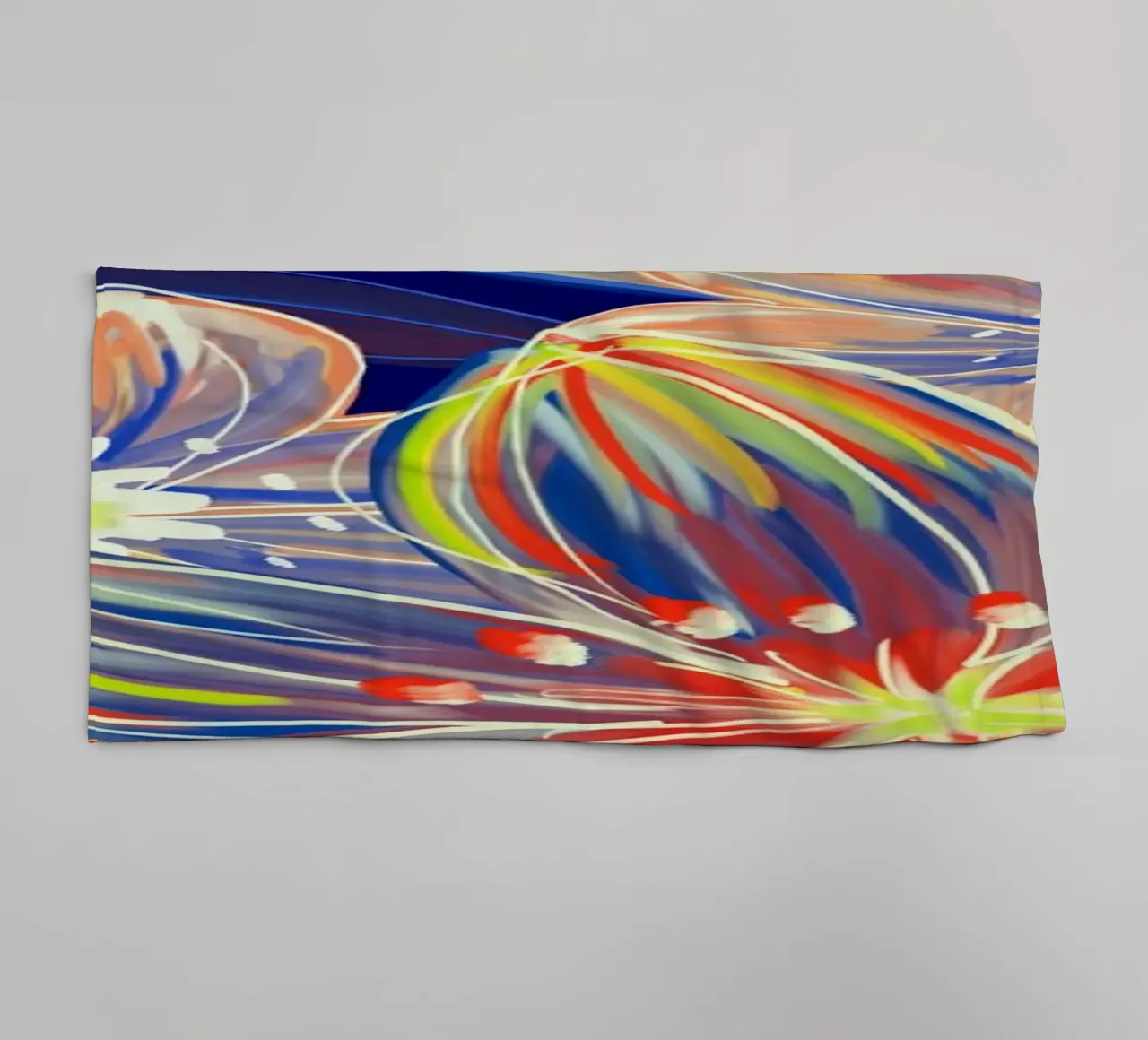 Fluo Bloom - Orange & Blue asciugamano da bagno da designdn