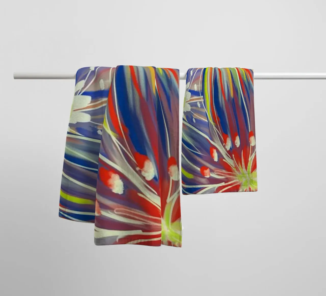 Fluo Bloom - Orange & Blue asciugamano da bagno da designdn