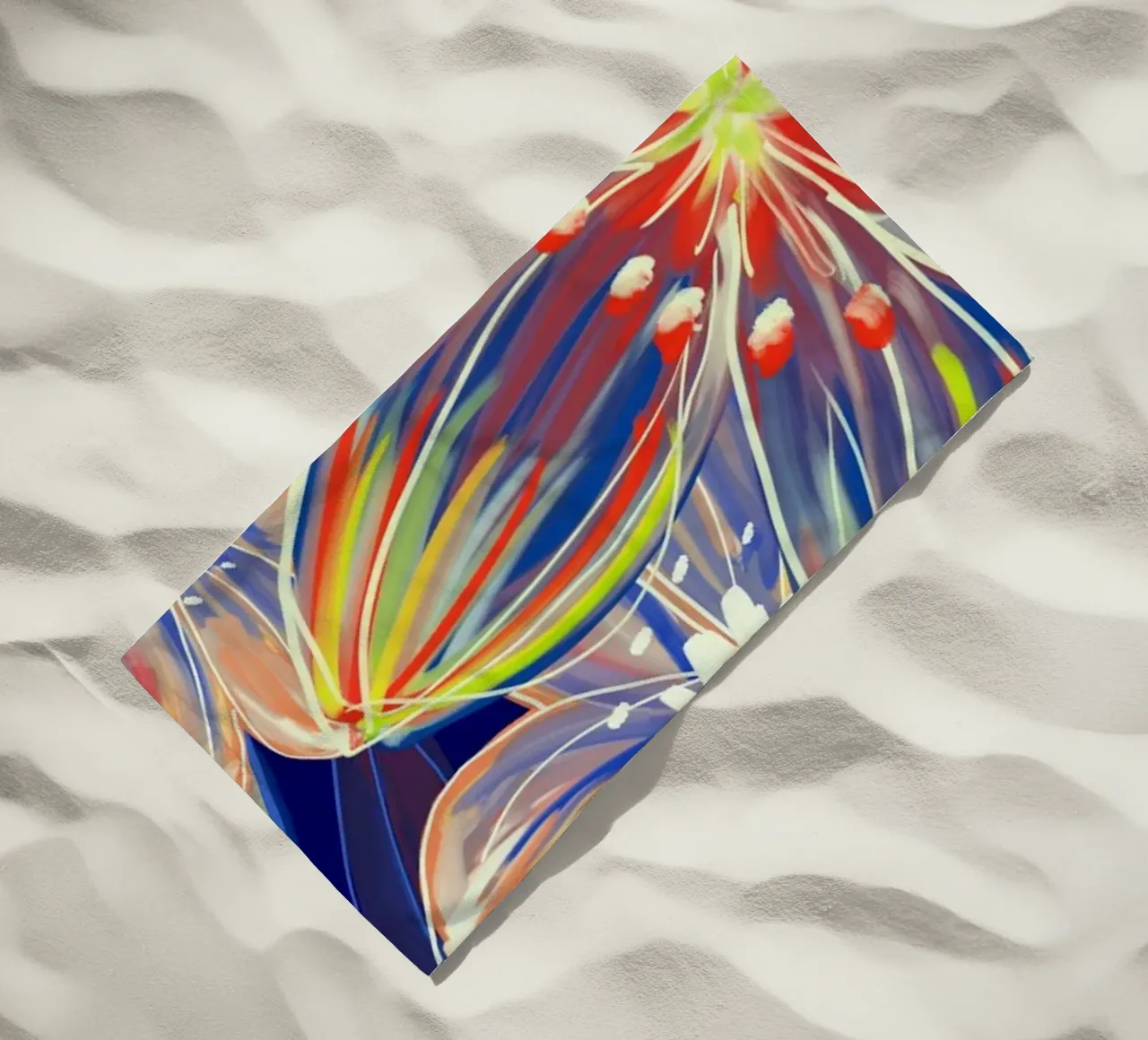 Fluo Bloom - Orange & Blue Strandtuch von designdn