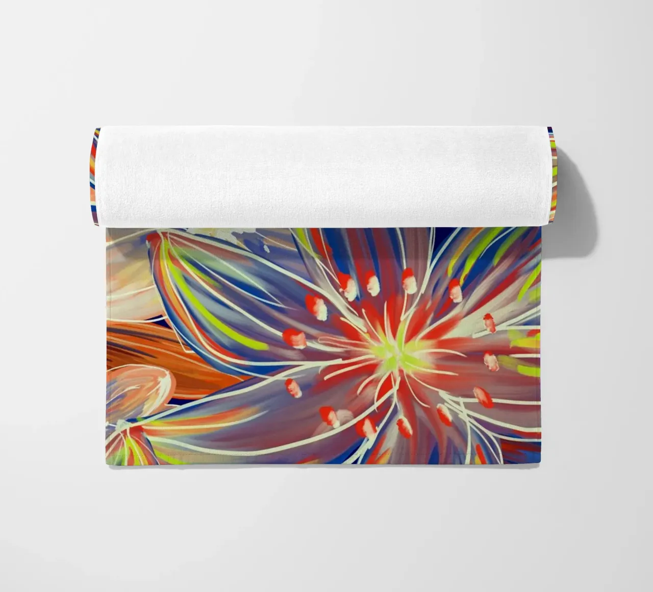 Fluo Bloom - Orange & Blue Strandtuch von designdn