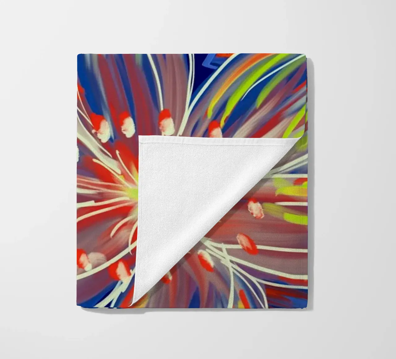 Fluo Bloom - Orange & Blue Strandtuch von designdn