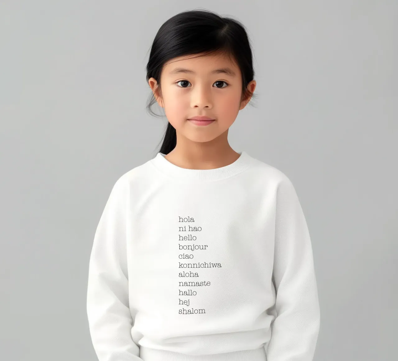 Salve in diverse lingue felpa bambino da NouveauPrints