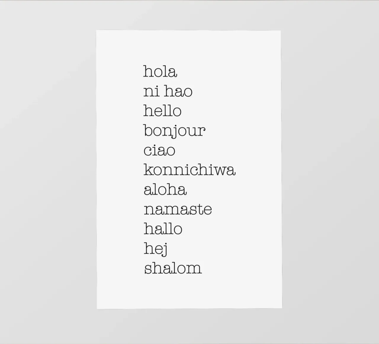 Hello in different languages photo wallpaper by NouveauPrints
