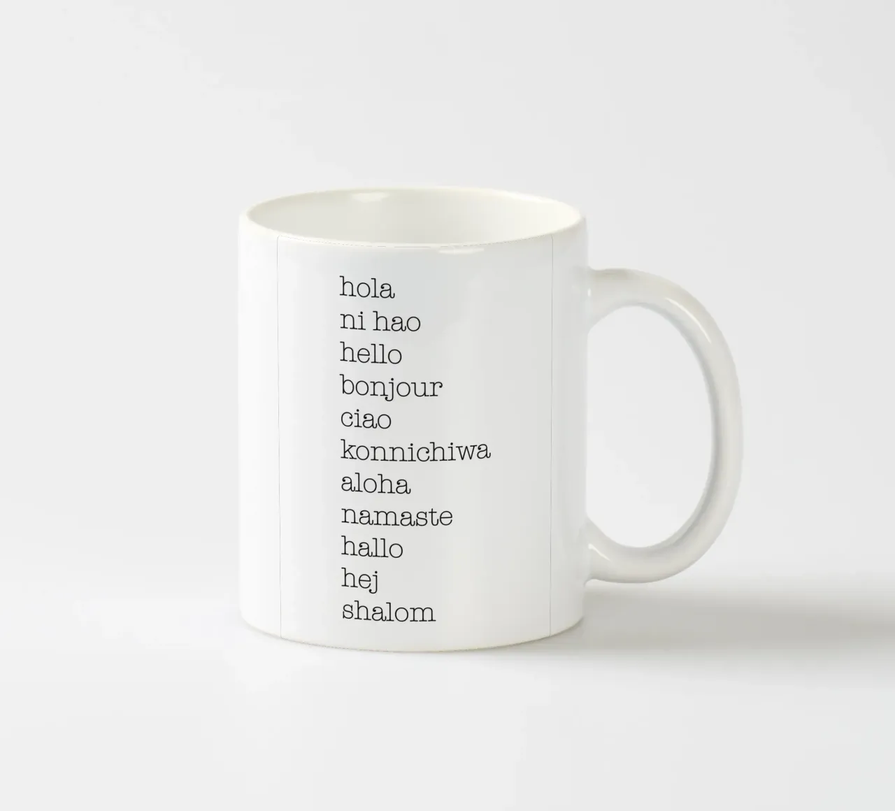 Salve in diverse lingue tazza in ceramica da NouveauPrints