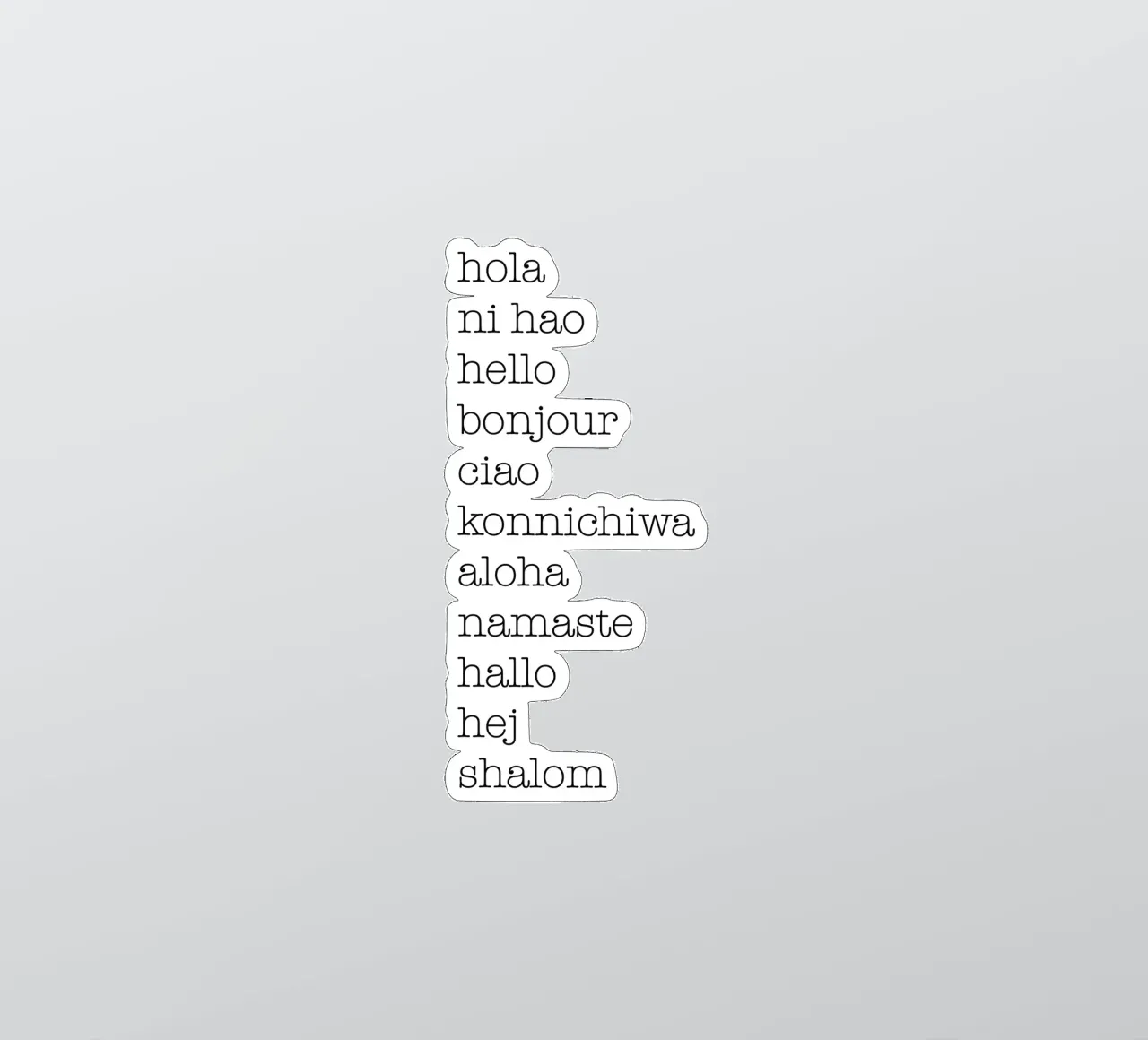 Hello in different languages sticker by NouveauPrints