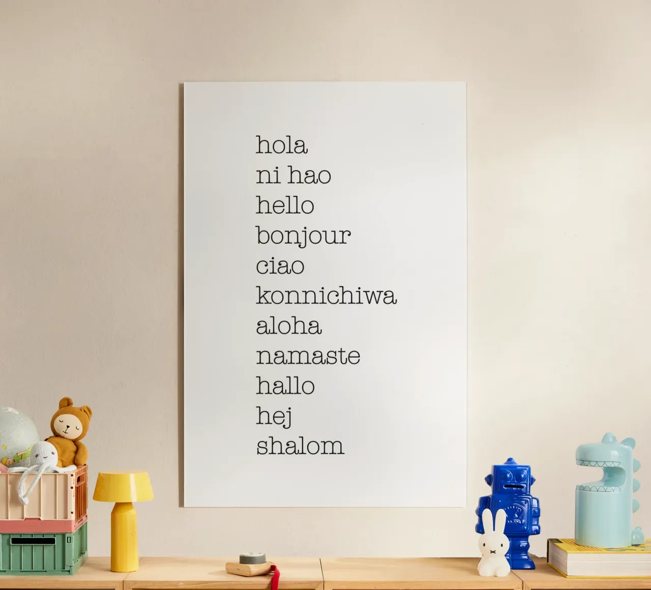 Hello in different languages acrylic glass by NouveauPrints