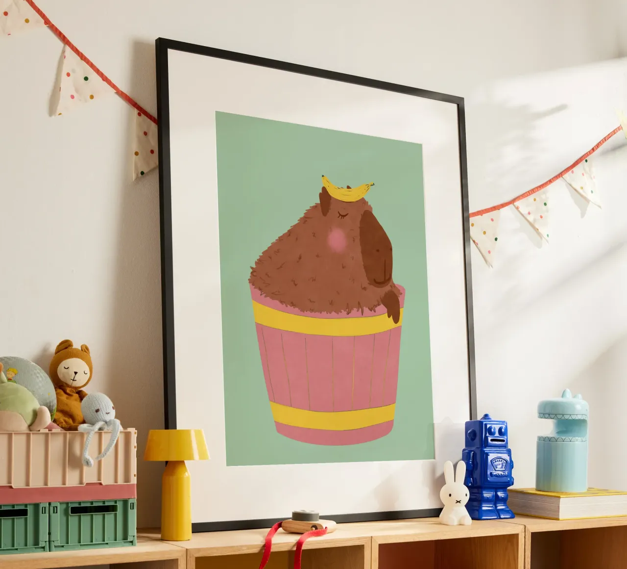 Capibara con banana carta hahnemühle da Illustration Raissa Oltmanns