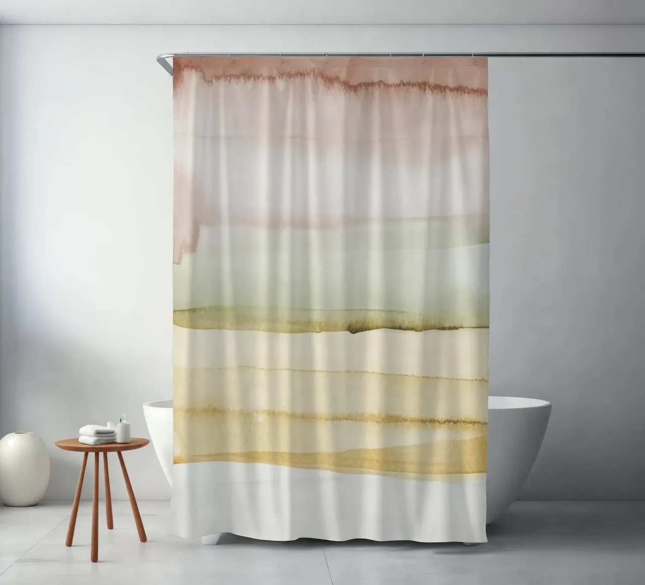 Watercolor brush strokes 1 shower curtain by NouveauPrints