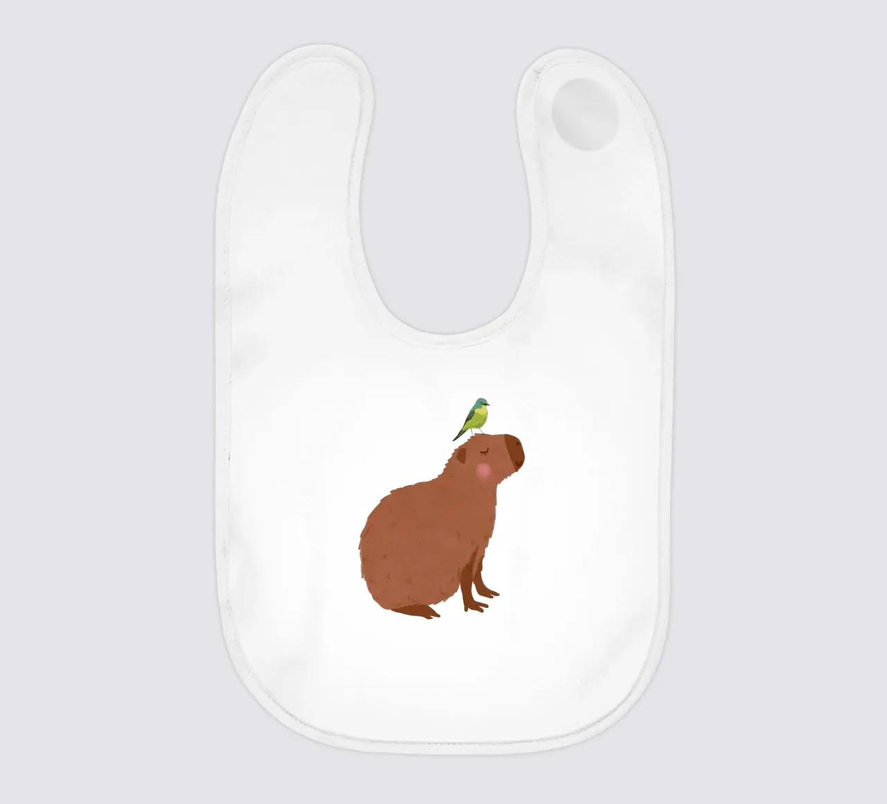 Capibara con uccello bavaglino da Illustration Raissa Oltmanns