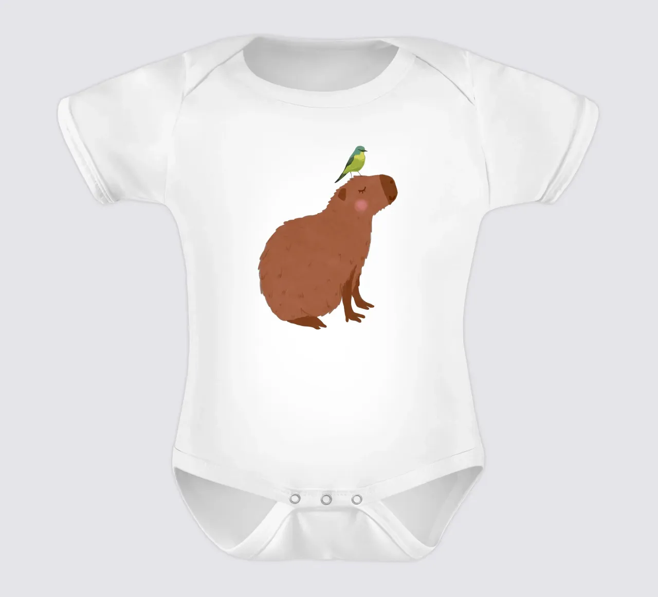 Capibara con uccello body neonato maniche corte da Illustration Raissa Oltmanns