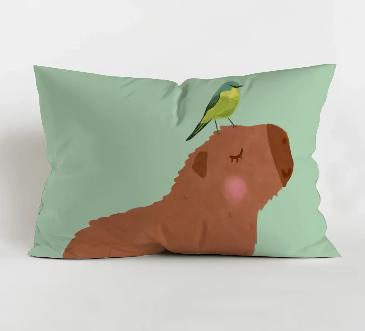 Capibara con uccello cuscino da Illustration Raissa Oltmanns