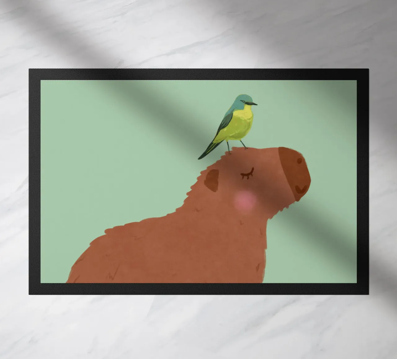 Capibara con uccello zerbino da Illustration Raissa Oltmanns