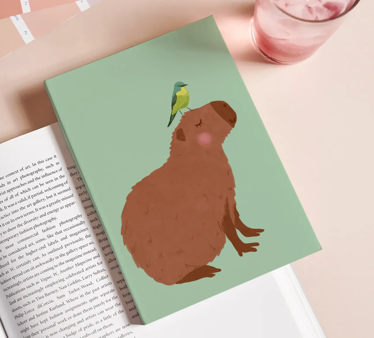 Capybara with Bird notebook by Illustration Raissa Oltmanns