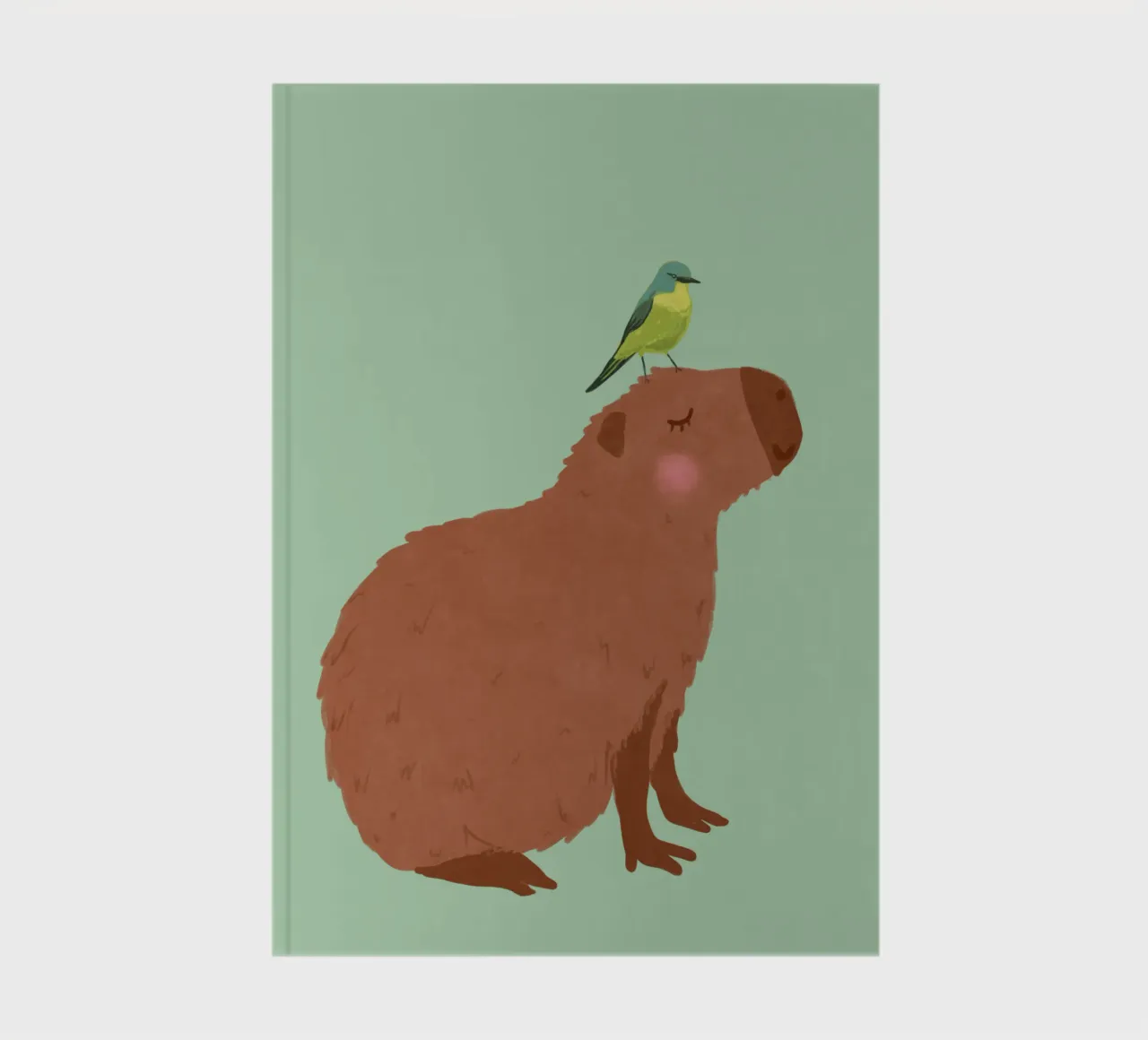 Capybara with Bird notebook by Illustration Raissa Oltmanns