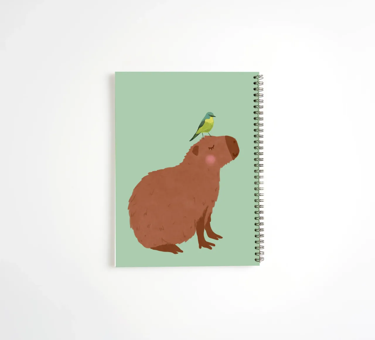 Capybara with Bird spiral notebook by Illustration Raissa Oltmanns