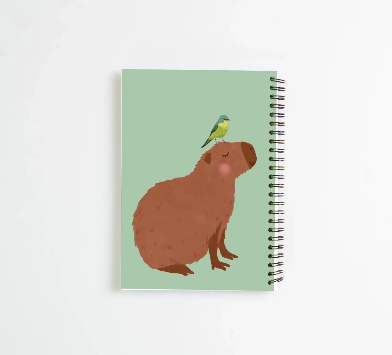 Capybara with Bird spiral notebook by Illustration Raissa Oltmanns