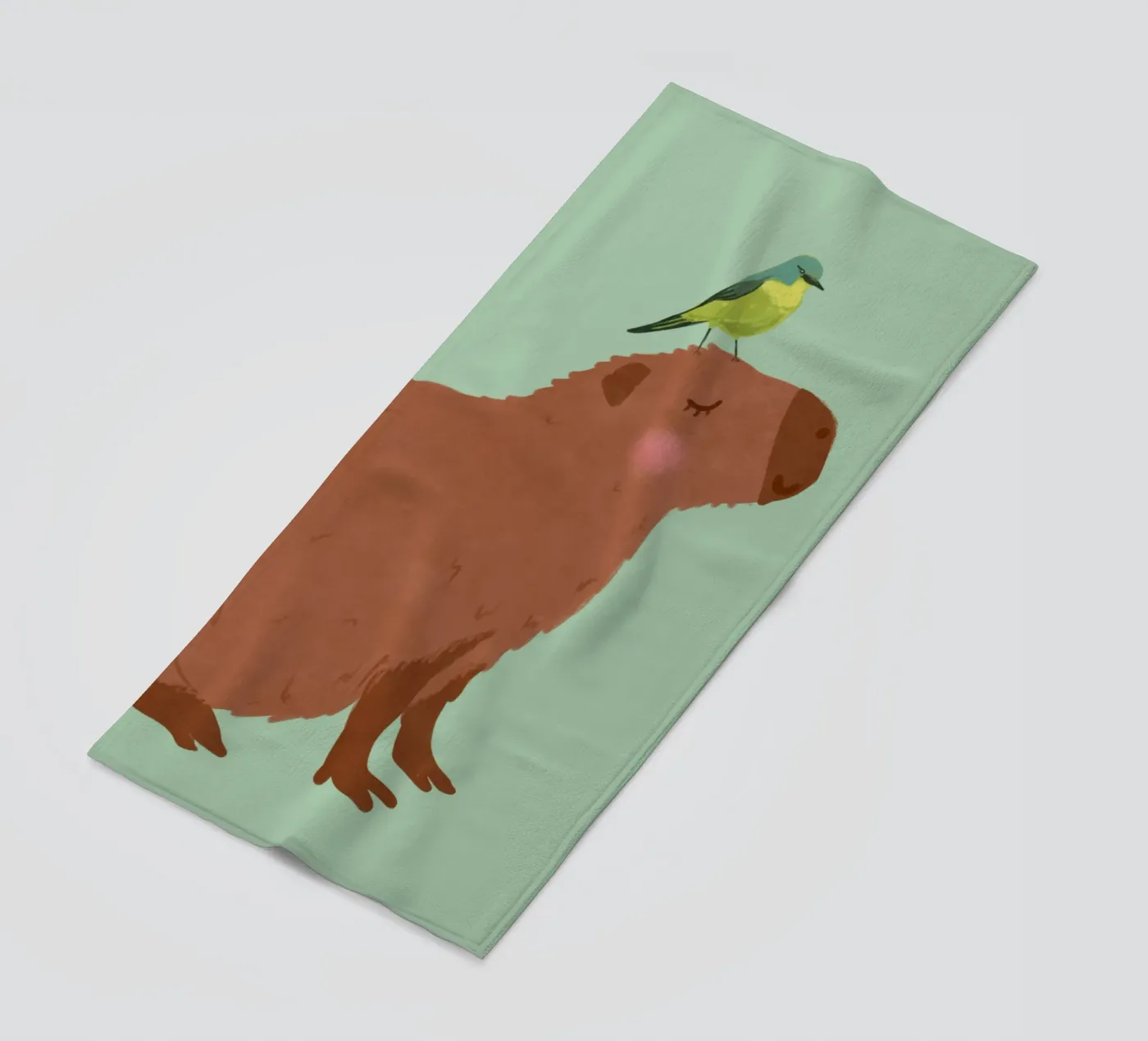 Capibara con uccello telo mare da Illustration Raissa Oltmanns