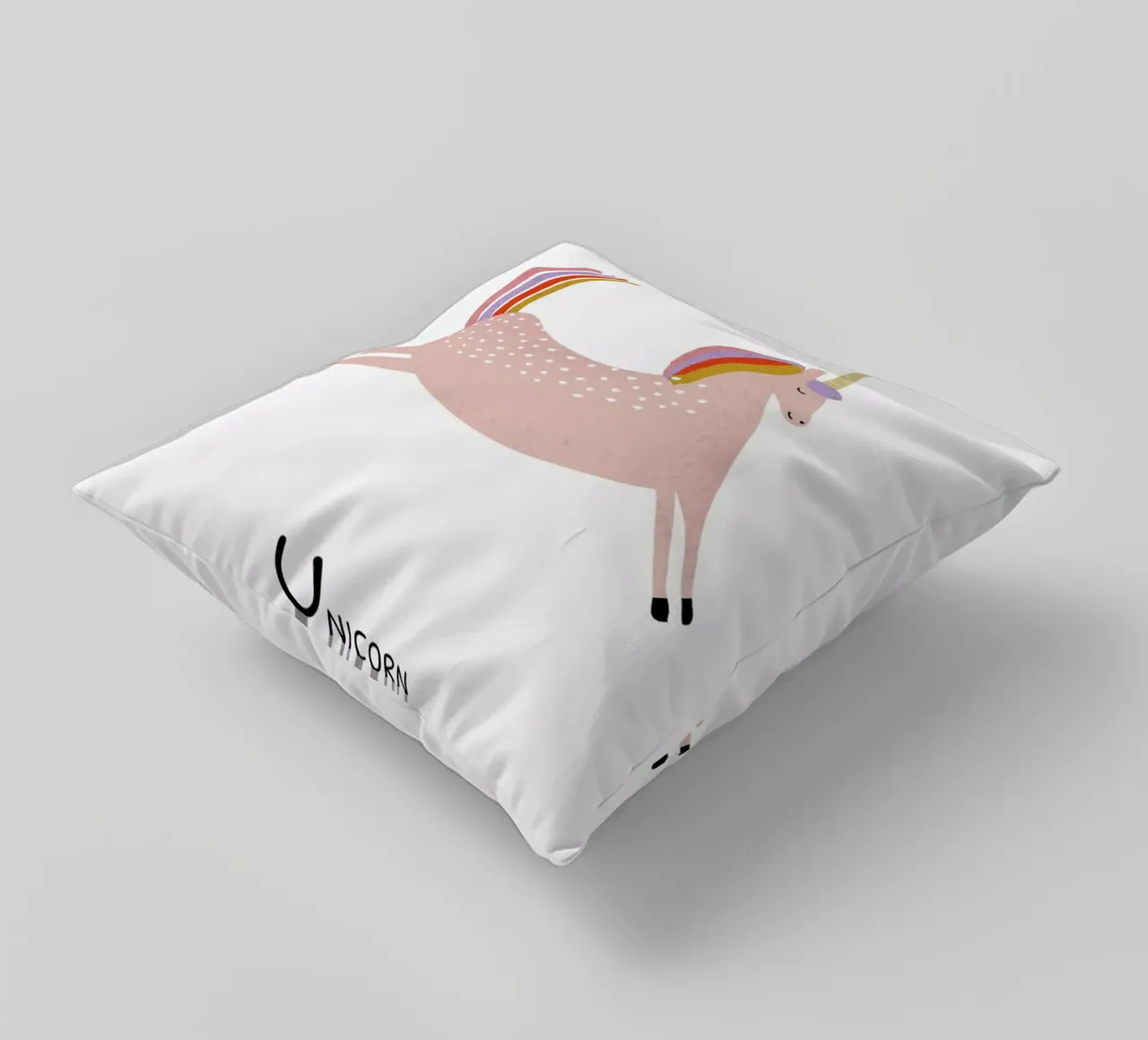 U for Unicorn cuscino da Little Flourishes