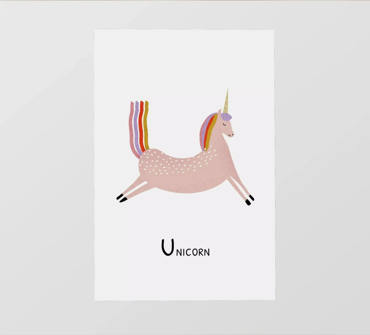U for Unicorn pellicola backlit da Little Flourishes