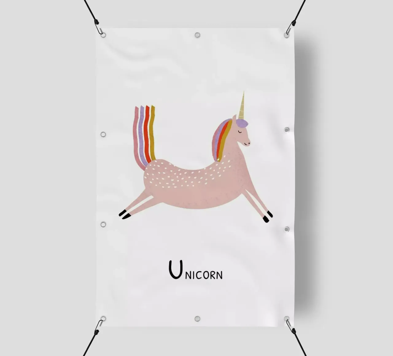 U for Unicorn telo in pvc da Little Flourishes
