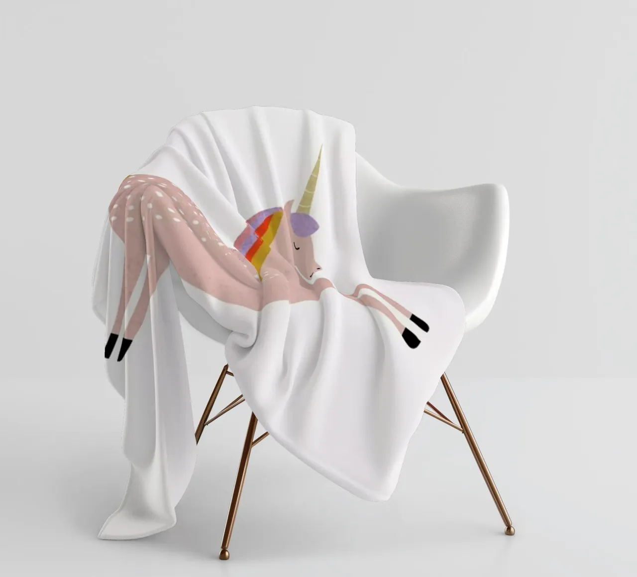 U for Unicorn coperta in pile da Little Flourishes