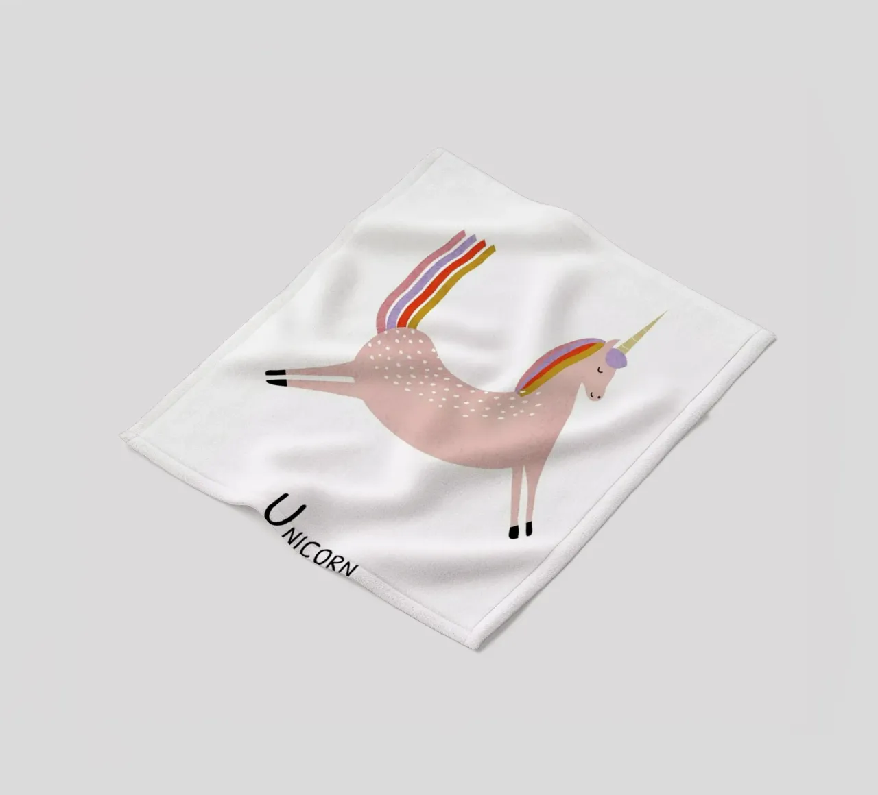 U for Unicorn coperta in pile da Little Flourishes