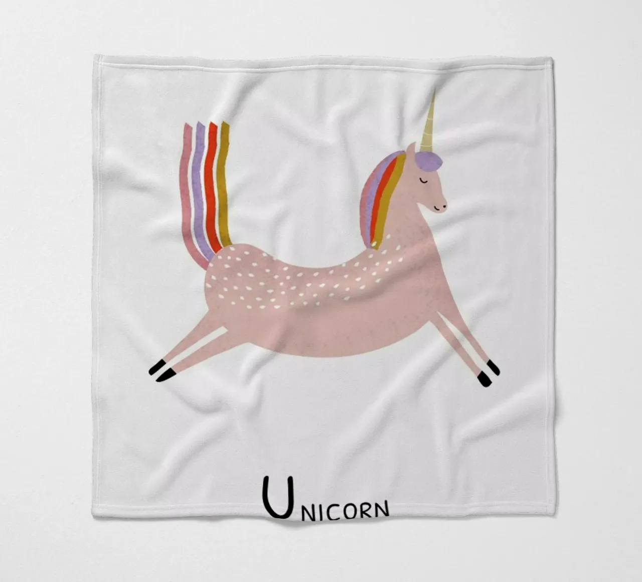 U for Unicorn coperta in pile da Little Flourishes