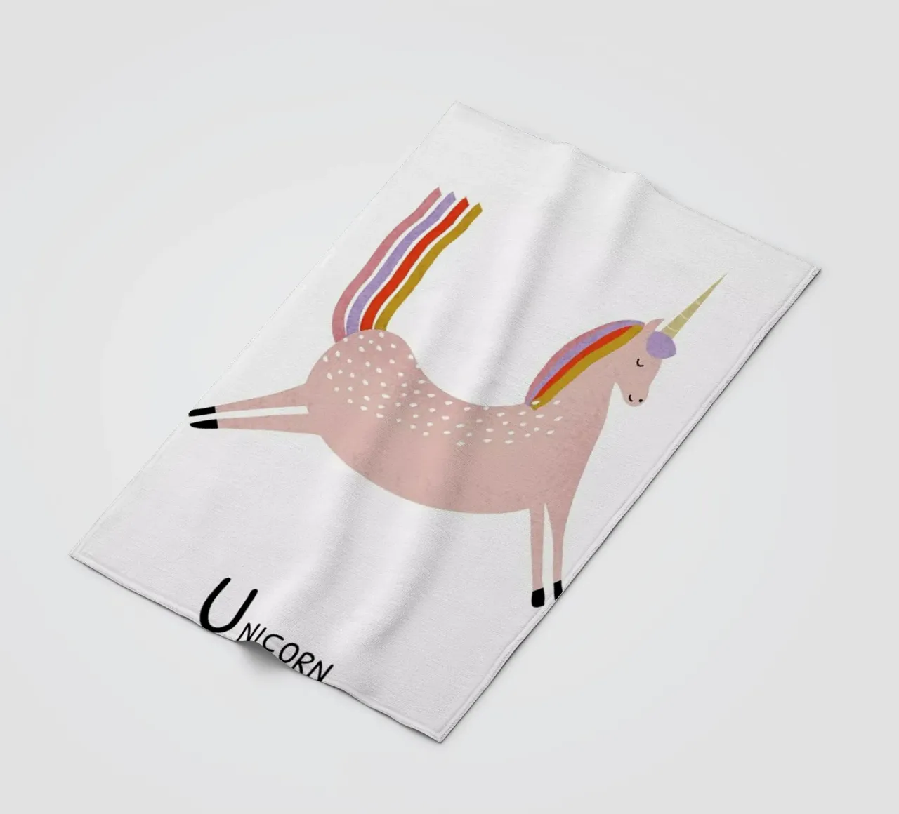 U for Unicorn coperta in pile da Little Flourishes