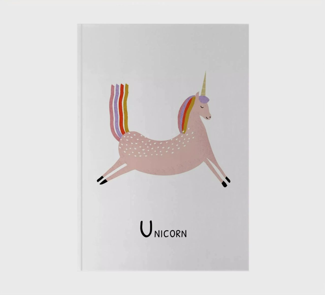 U for Unicorn notebook by Little Flourishes