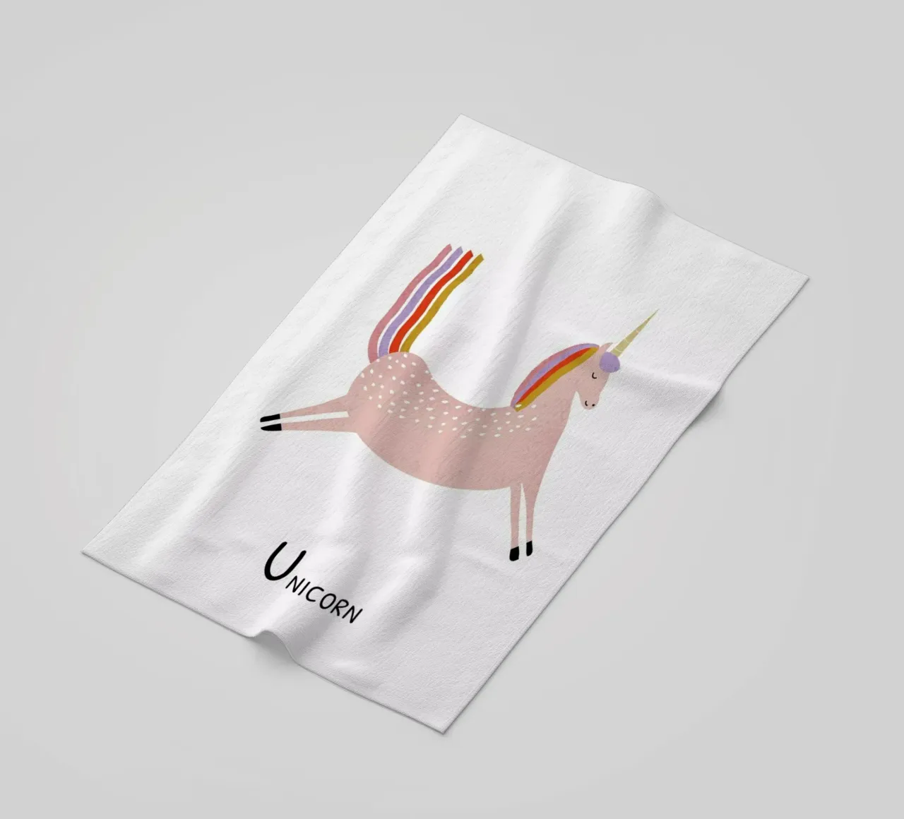 U for Unicorn toalla de playa de Little Flourishes