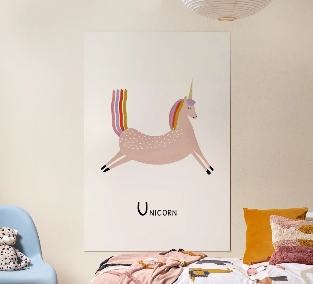 U for Unicorn poster by Little Flourishes