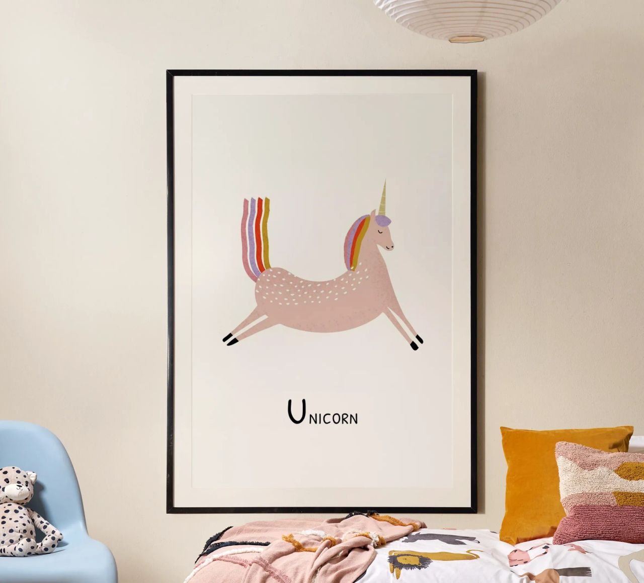 U for Unicorn poster by Little Flourishes