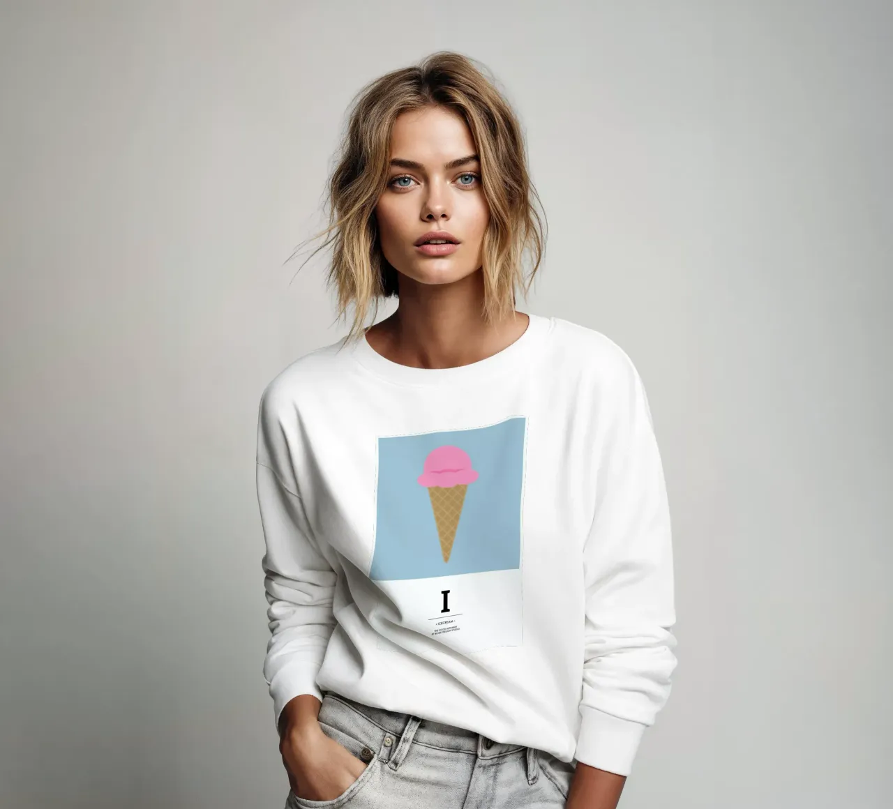 „The Food Alphabet“ - I like Ice Cream felpa da BLAEK Design Studio
