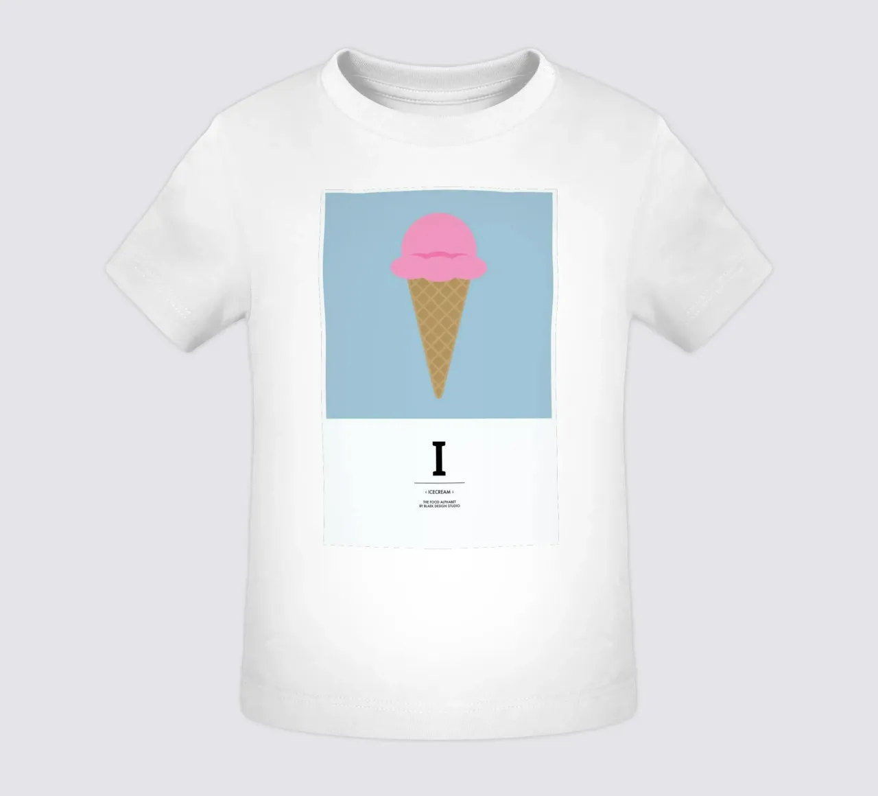 „The Food Alphabet“ - I like Ice Cream maglietta neonato da BLAEK Design Studio