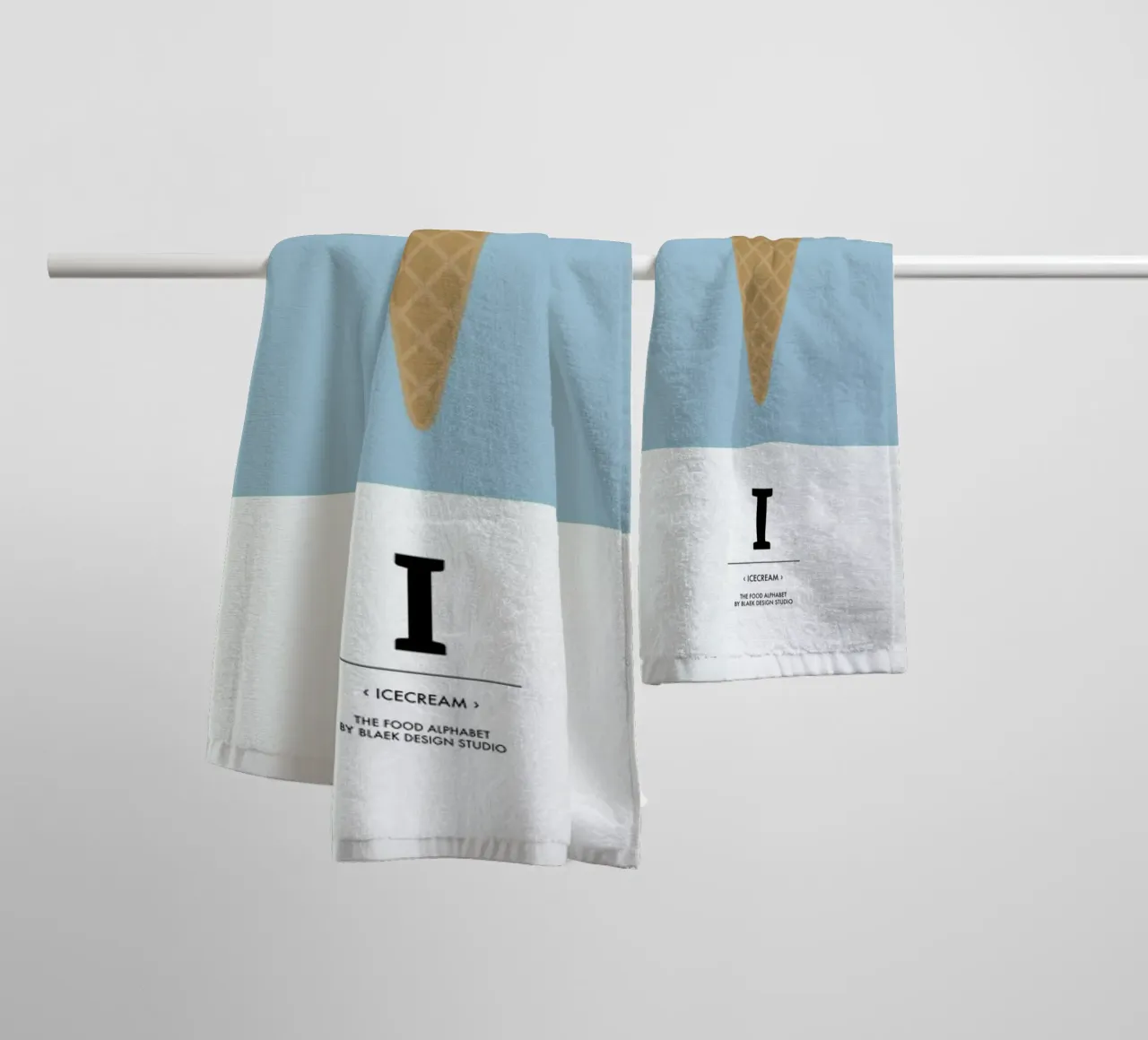 „The Food Alphabet“ - I like Ice Cream asciugamano da bagno da BLAEK Design Studio