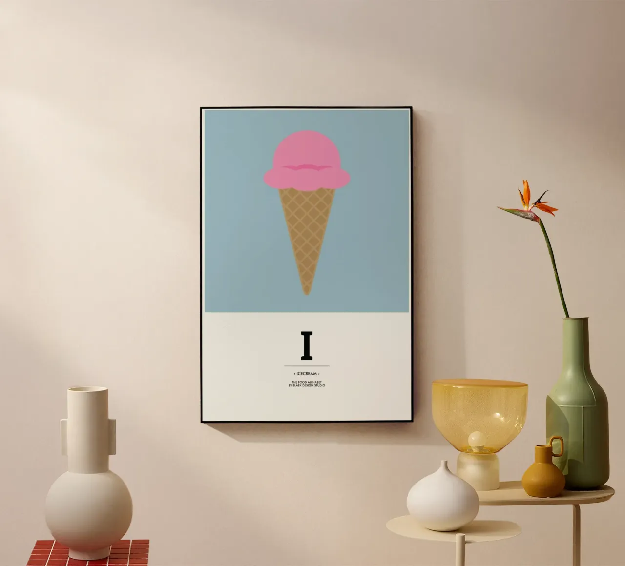 „The Food Alphabet“ - I like Ice Cream plexiglass da BLAEK Design Studio