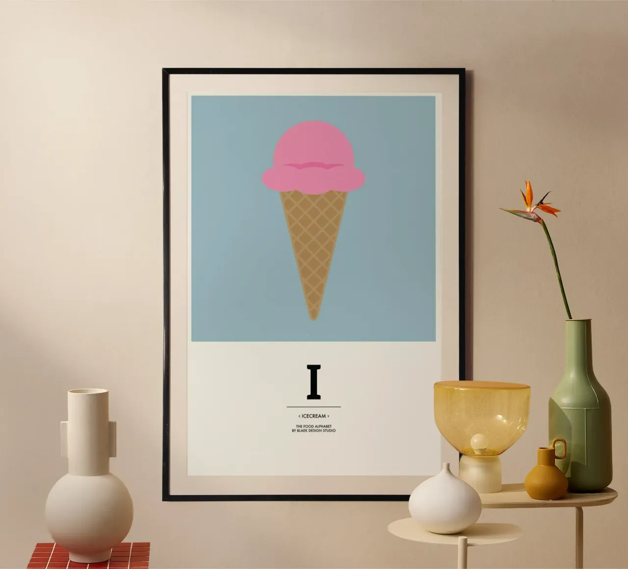 „The Food Alphabet“ - I like Ice Cream carta hahnemühle da BLAEK Design Studio