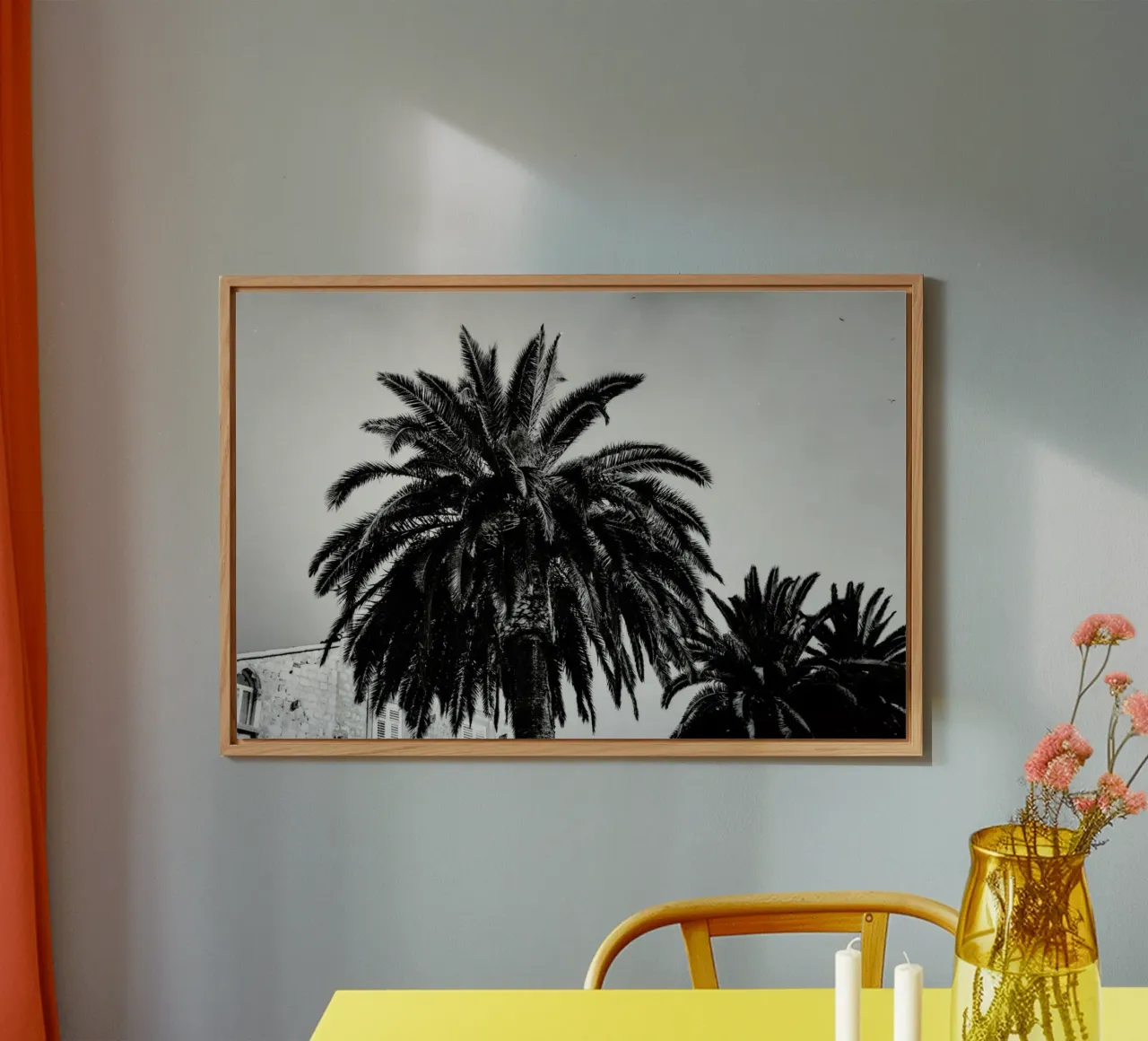 Black and White Palms alluminio dibond da Sebastian Hilgetag